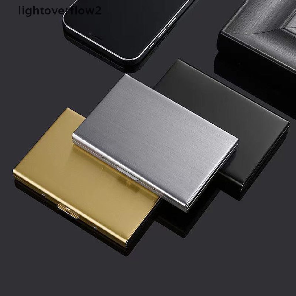 [lightoverflow2] Fashion Aluminium Antik Card Holder Wanita Pria Logam Sapi Kredit [ID]