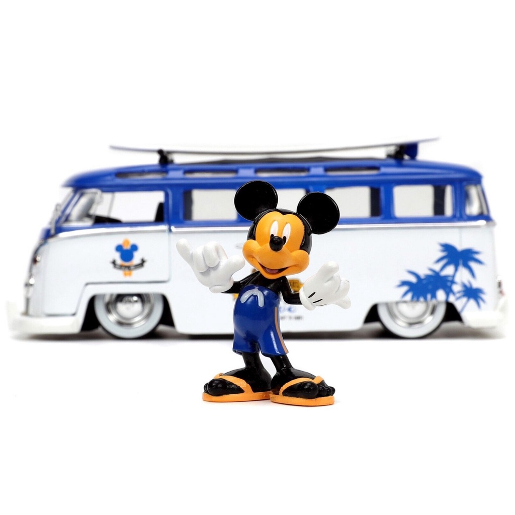 Jada 1:24 Disney Mickey Mouse 1962 Volkswagen Bus With Figure