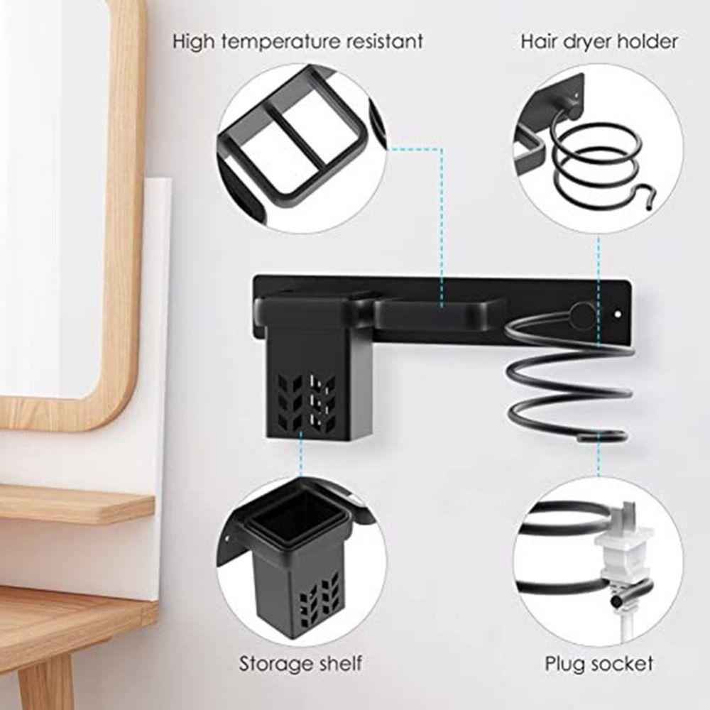 Pineapple Hair Dryer Holder Catokan Holder Set Rak Pengering Rambut Holder Stand Dinding Blower Organizer Rak Penyimpanan