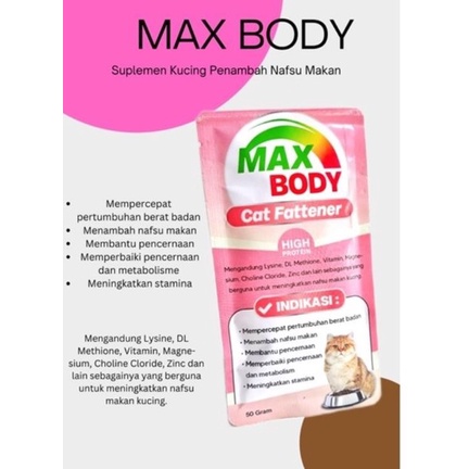 Max Body Penambah Berat Badan Kucing 50gr