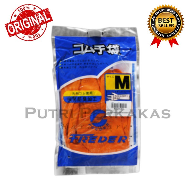 Sarung Tangan Karet Latex Freder Oranye