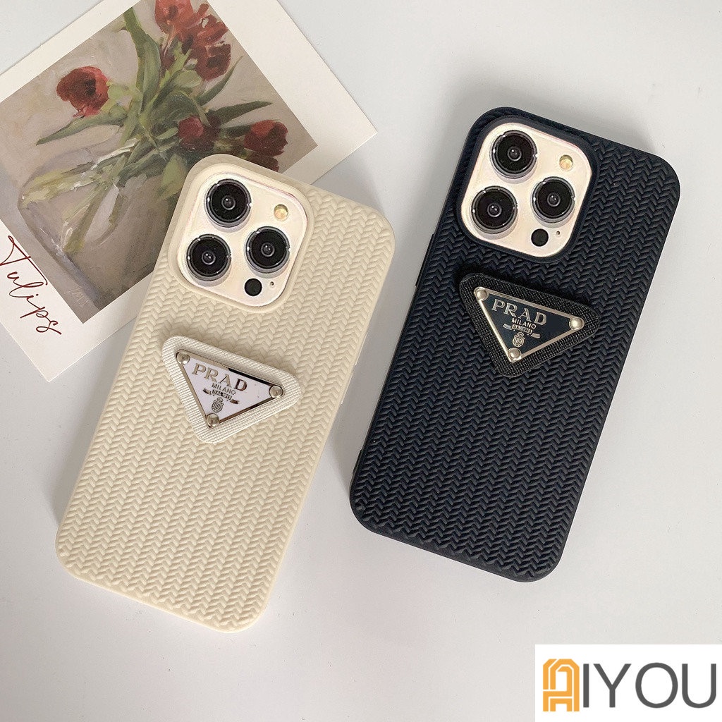 IPHONE Permen Braided Brand Logo Back Cover Cover Untuk Iphone14 Pro 13 12 11 Pro Max Plus X Xs XR XsMax Cover Soft Case 14Plus Casing Ponsel13