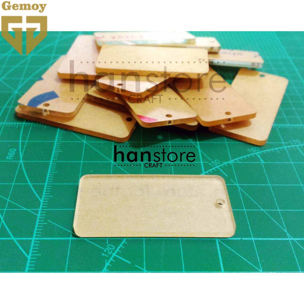 RS Akrilik 2mm gantungan kunci uk. 5 x 2.2 cm polos laser cutting