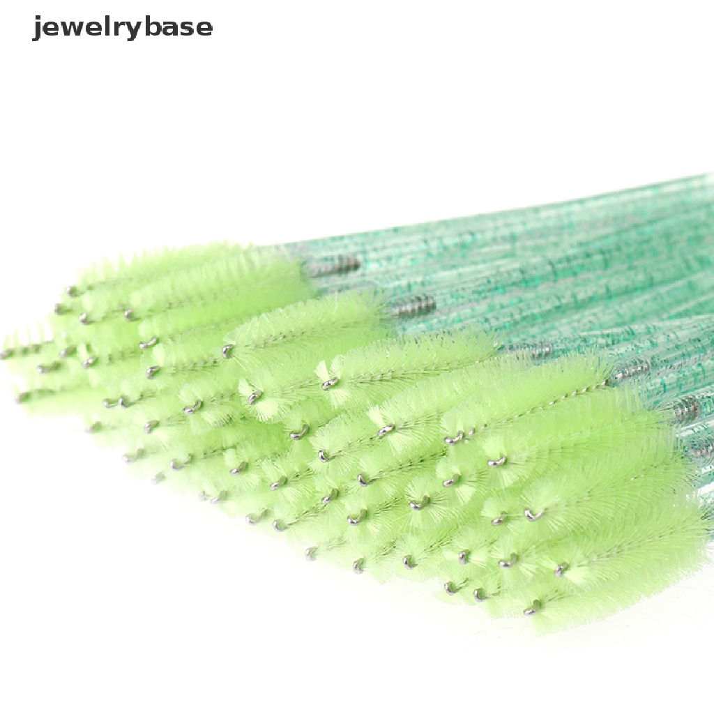 [jewelrybase] 50pcs Sikat Bulu Mata Sekali Pakai Dengan Batang Kristal Sisir Alis makeup brush Butik