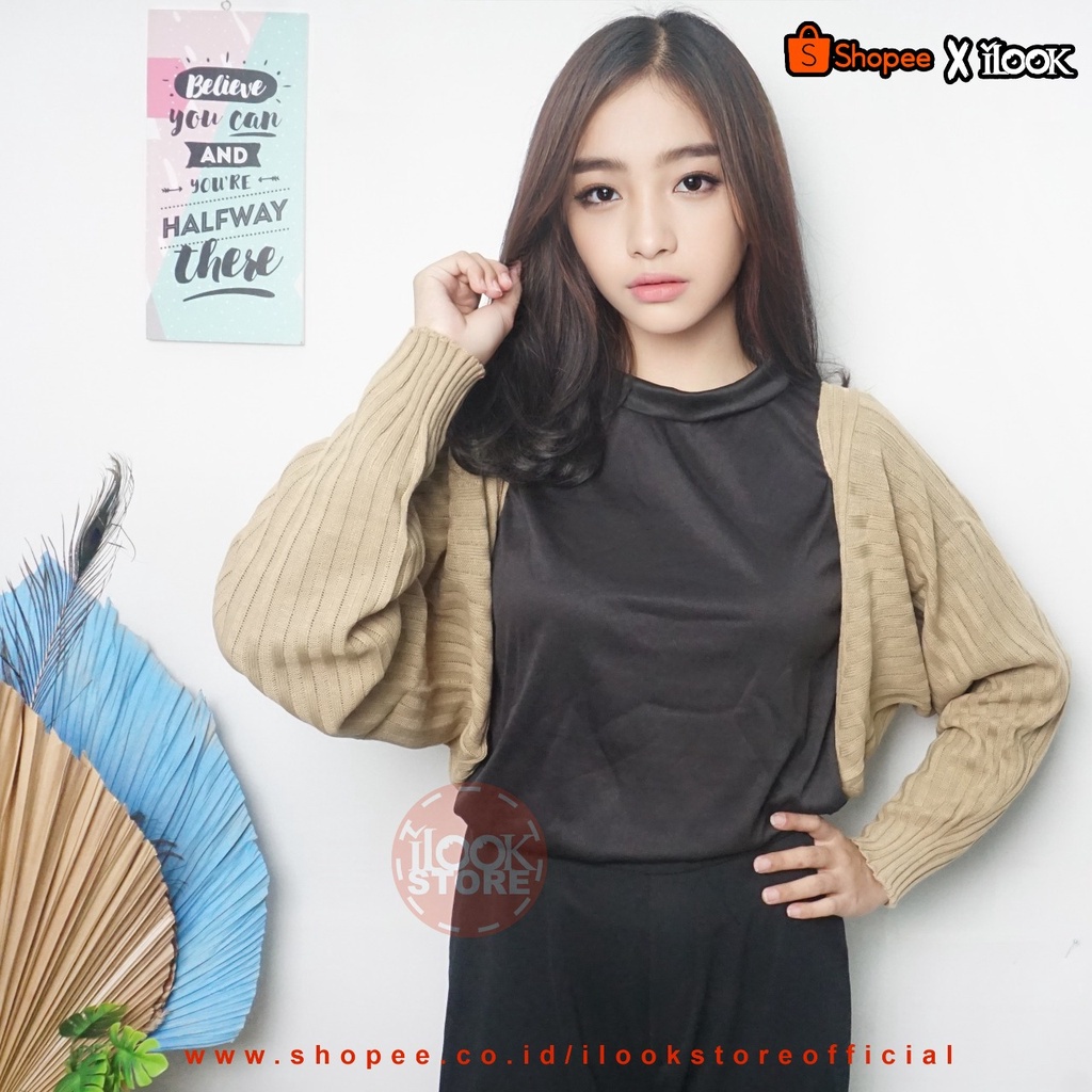 ilook | Liam Oversize Crop Cardigan | Bolero | Outer Knit Premium | Crop Cardigan | Cardigan Rajut Wanita