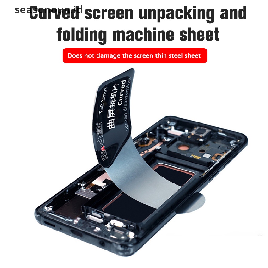 Seasonoun Curved Screen Bongkar Pasang Piece Tool Ultra Tipis Pry Spudger Bongkar Pasang Kartu Opening Pry Tools Flexible Stainless Steel Pry Spudger Tools.