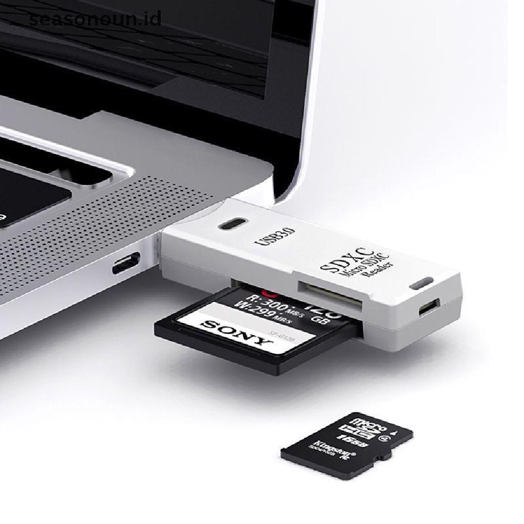 Seasonoun USB 3.0 Memory Reader Micro TF SD Card Reader Flash Drive Penulis Kecepatan Tinggi.