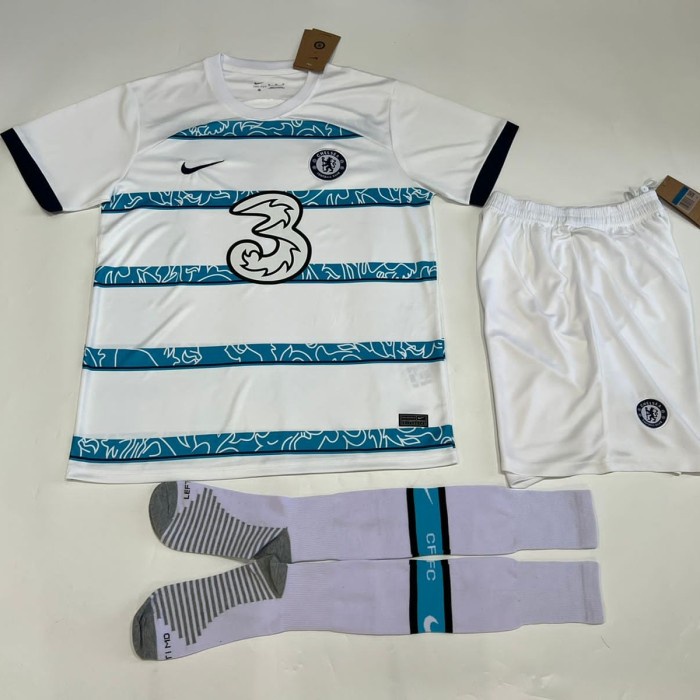 BAJU BOLA JERSEY CHELSEA AWAY 2022 2023 JERSEY + CELANA + KAOS KAKI