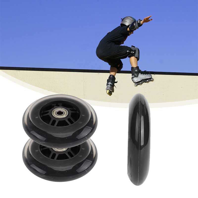 4pcs/set Grosir Roda Inline Skate Sepatu Roda Wheels Inline Skate Roller Skating Wheels Roda Sepatu Roda Karet Ban Sepatu Roda+Bearing Roda Nyala Semua 64mm