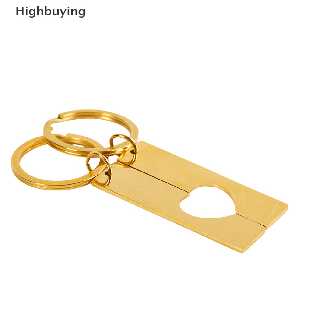 Hbid 2PCS Stainless Steel Puzzle Keychain Splice Love Gantungan Kunci Untuk Mengukir Metal Jig Keychain High Polished Mirror Polished Glory