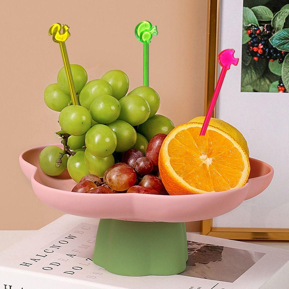 Solighter 100pcs Garpu Buah Love Modeling Food Picks Lunch Bento Aksesoris Fruit Sign