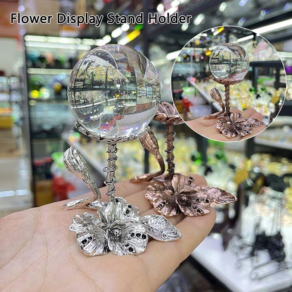 R-FLOWER Stand Holder Pajangan Bunga Ornamen Hadiah Kerajinan DIY Sphere Support Untuk Untuk Bola Kristal 4-6cm