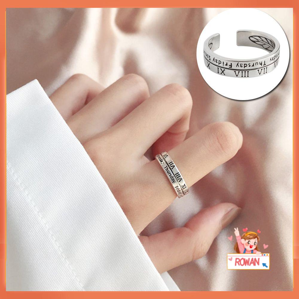 R-flower Rings Retro Selebriti Angin Dingin Bukaan Dapat Disesuaikan