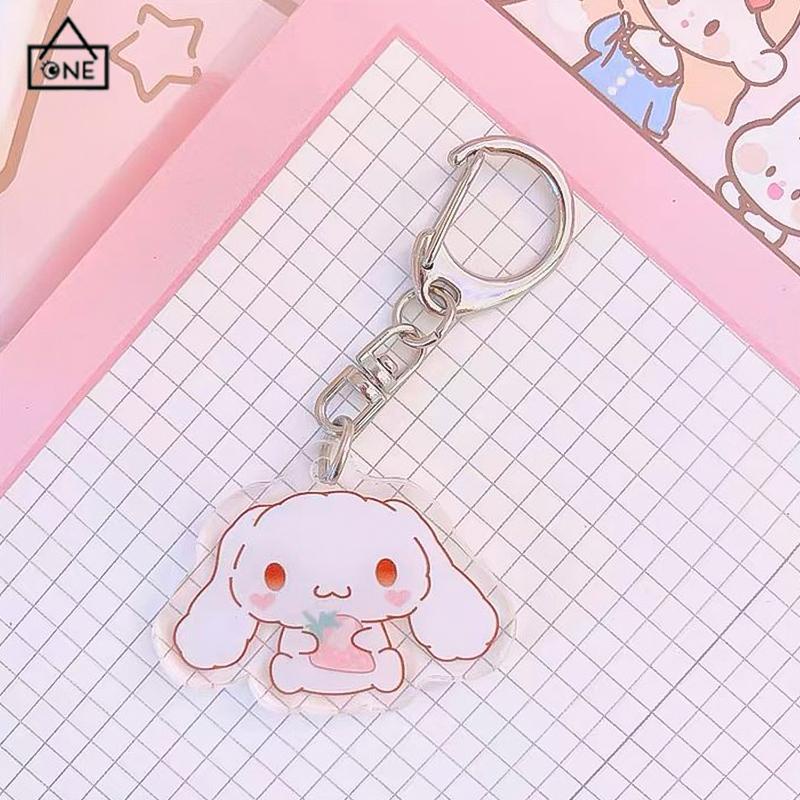 COD❤️Gantungan Kunci Desain Kuromi Dua Sisi Bahan Akrilik Transparan Untuk Tas Anak Perempuan-A.one