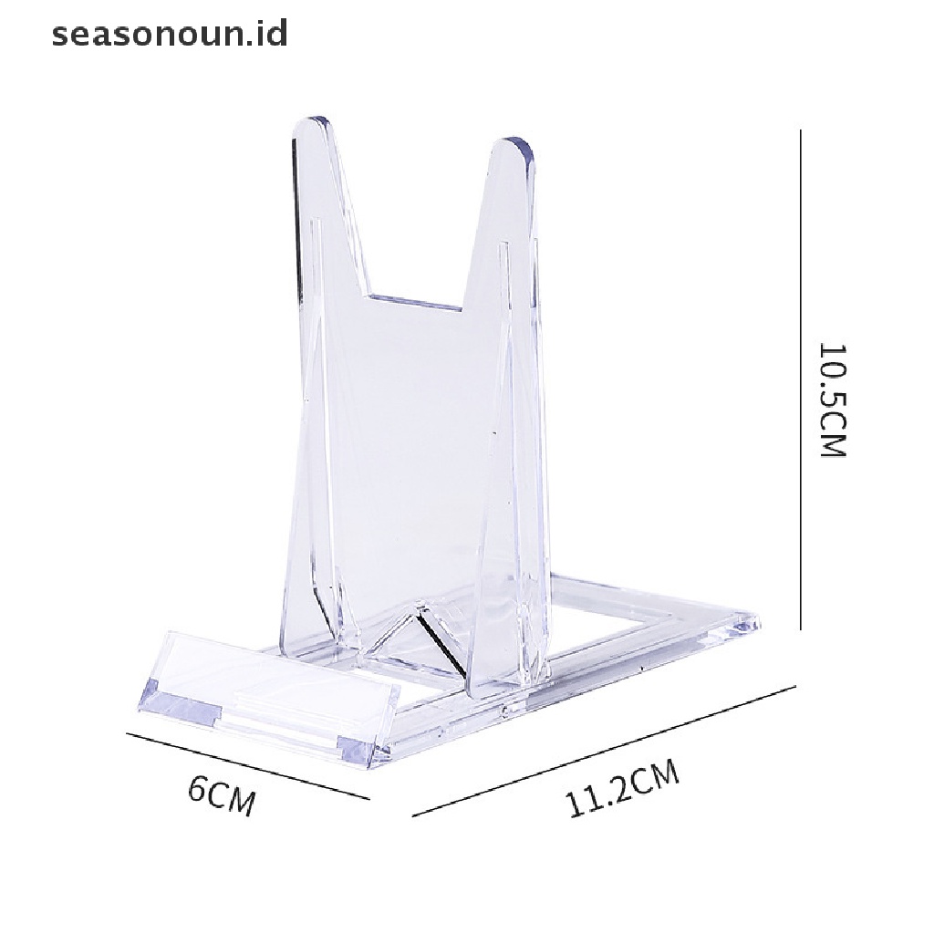 Seasonoun 2Pcs Rak Display Plastik Adjustable Untuk Holder Handphone Bingkai Foto.