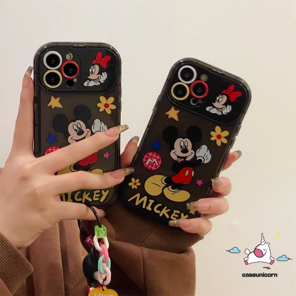 IPHONE Kartun Mickey Minnie Mouse Kompatibel Untuk Iphone11 7 8 Plus XR 14 13 12 11 Pro MAX X XS MAX SE 2020 Kuromi Lucu Shockproof Creative Flip Make Up Mirror Soft TPU Case