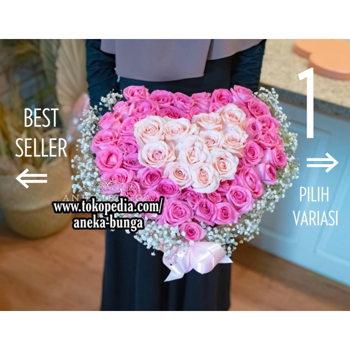

⭐BISA COD⭐ Flower Box Love Bunga Kotak Mawar Hati Birthday Anniversary Valentine - Foto No.1