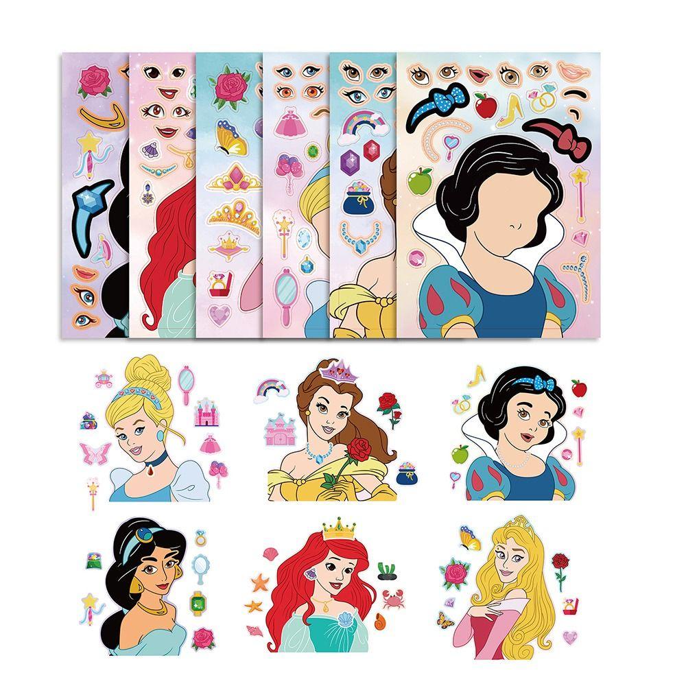 Mxbeauty Anak Puzzle Stiker Merakit Mainan DIY Stiker 12 Pcs/set Stiker Hias Kartun Edukasi Gadis Hadiah Merakit Jigsaw Puzzle Sticker Game