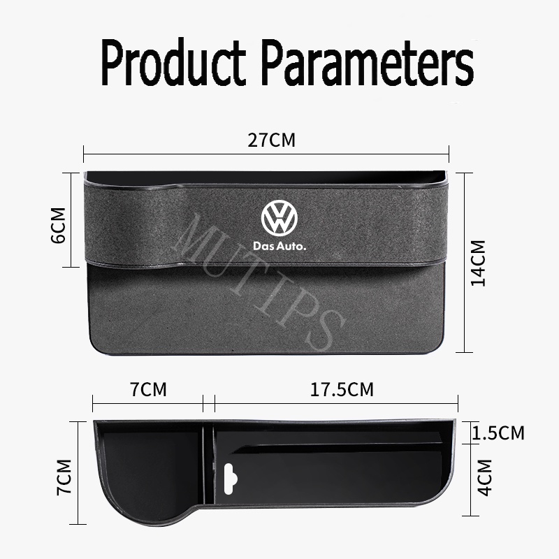 Volkswagen Car Seat Gap Filler Storage Organizer Box Kompartemen Multifungsi Tas Tempat Gelas Handphone Untuk Polo Golf Scirocco Beetle Passat CC T5