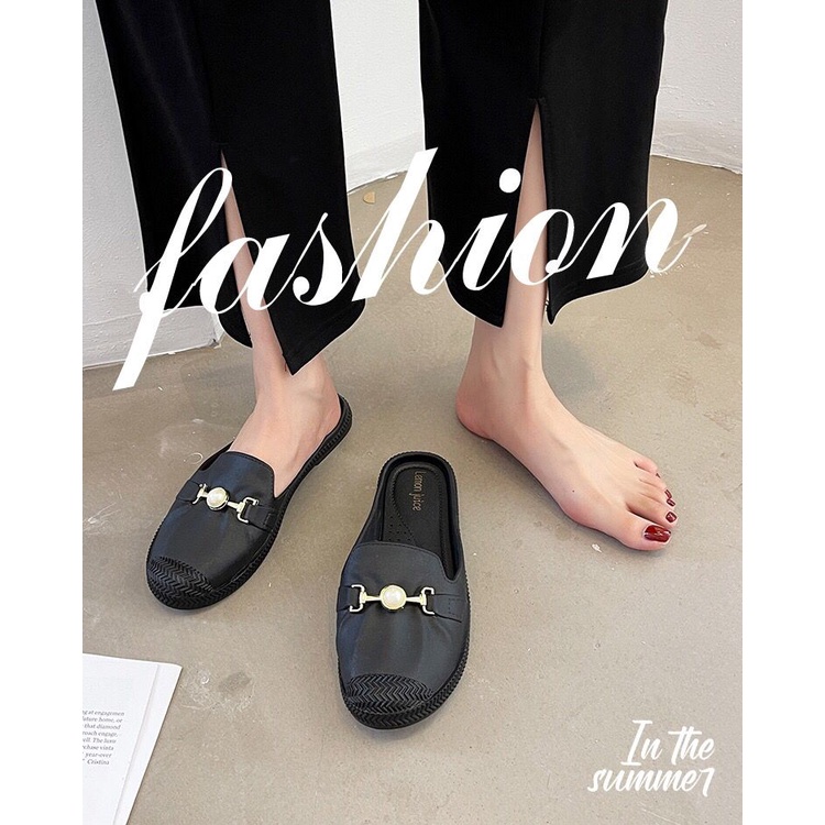 GROSIRTAS TG1678 Flatshoes Jelly Wanita Import Mutiara/Sandal Mules Wanita Selop