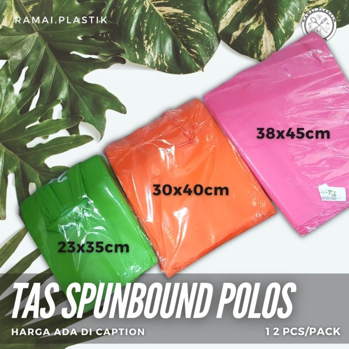 

⭐BISA COD⭐ Tas Kain Spunbond 38x45cm isi 12pcs