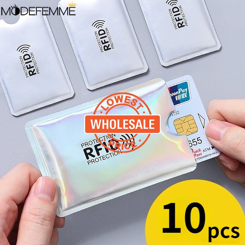 [Harga Grosir] 10Pcs Aluminium Foil Card Case Anti RFID Card Holder NFC Blocking Reader Lock ID Kartu Kredit Bisnis Case Cover Pelindung Kartu Kredit Bank Anti Maling