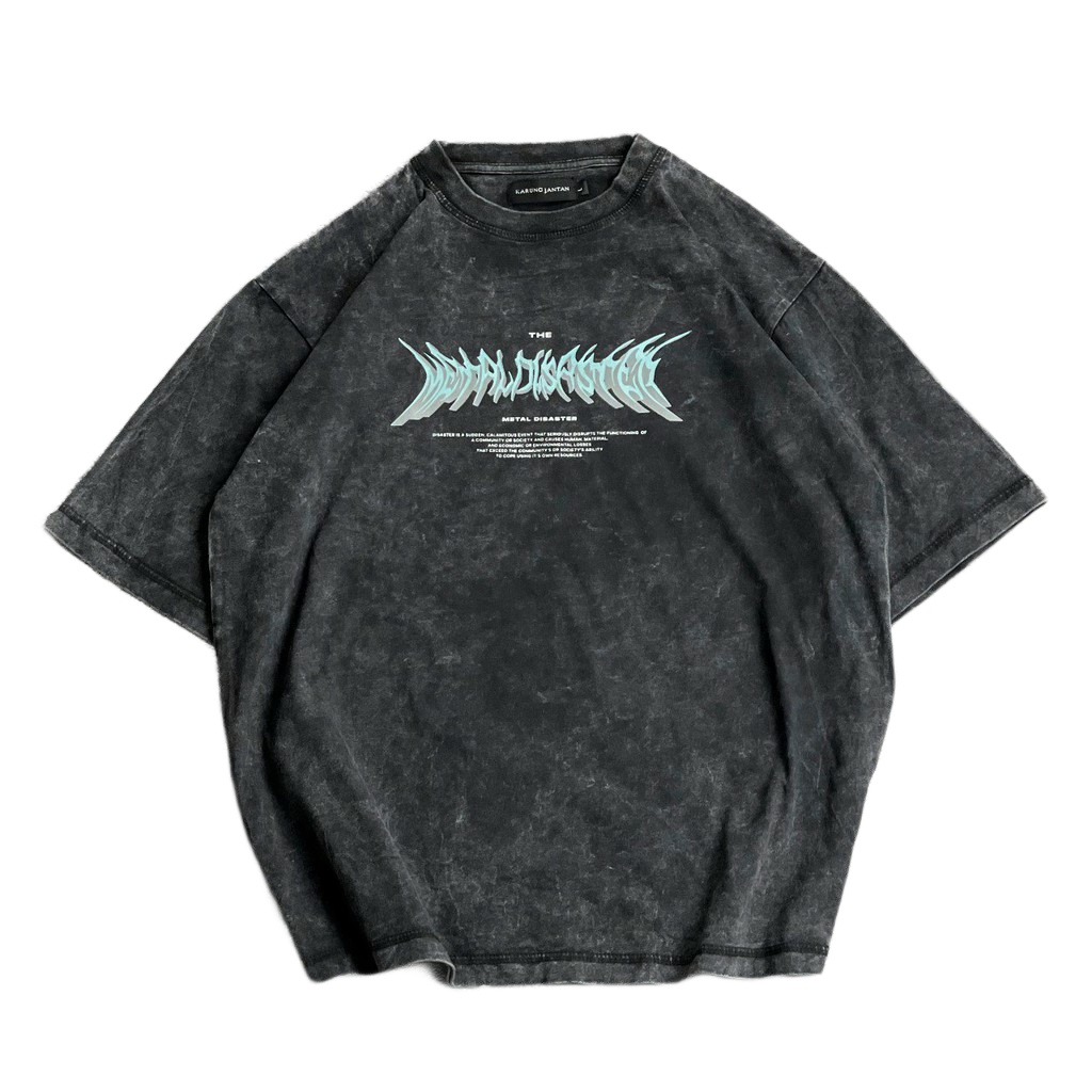 {oversize}BAJU KAOS Cotton Combed OVERSIZE WASH  T-SHIRT WASH &quot;metal&quot;