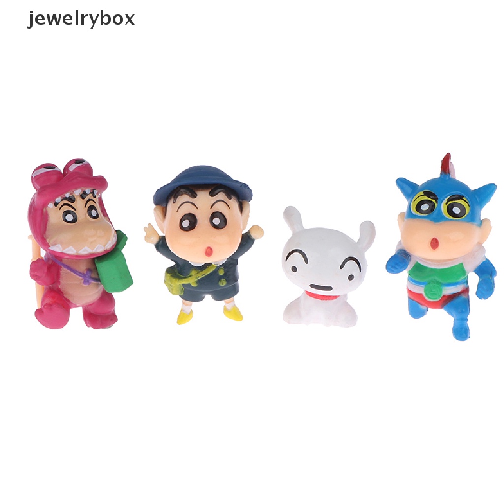 [jewelrybox] 8pcs Crayon Shin-Chan Boneka Tokoh Anime Model Desktop Lucu Hiasan Mobil Dekorasi Rumah Mainan Anak Boneka Boneka Lanskap Mikro Ornamen Dekorasi Kue Insert Butik