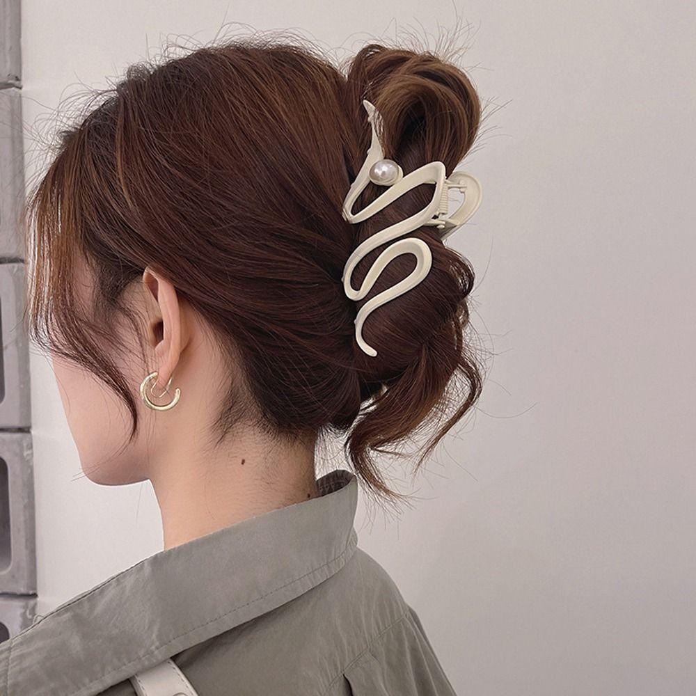 Needway Gelombang Rambut Cakar Elegan Ins Besar Hiu Klip Baru Heardress Fashion Hiasan Kepala Ponytail Holder Korea Hiu Klip