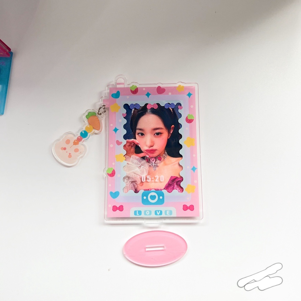 &lt;IN STOCK&gt;Cute Bunny Acrylic Card Holder 3 Inch Photo Frame Holder with Decoration Accessories for Idol Photocard Protective Desk Decor Collection