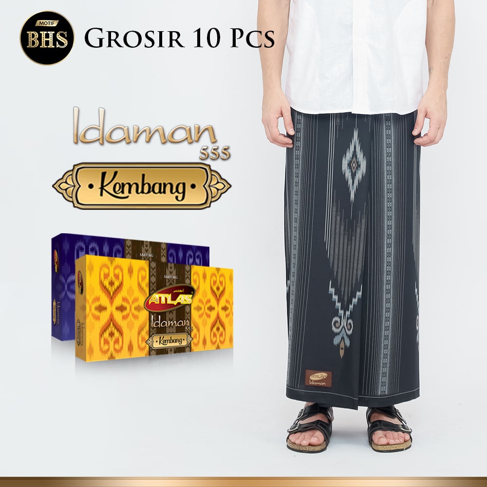 Grosir 10 Pcs Sarung ATLAS Idaman 555 Kembang