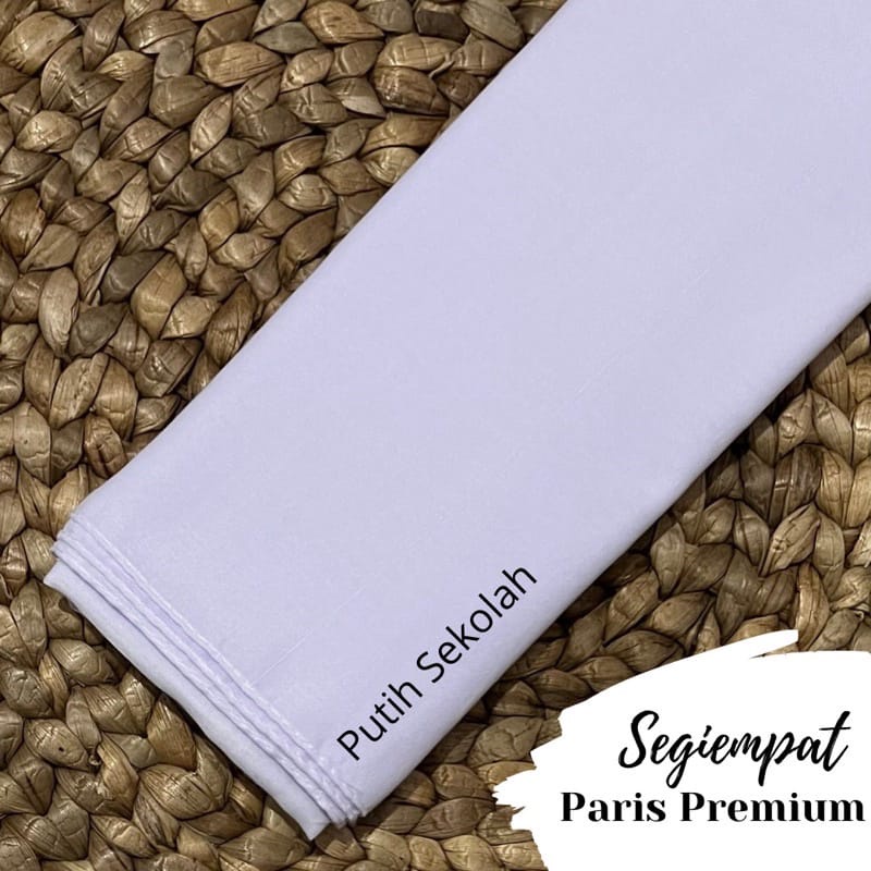 kerudung jilbab segi empat bahan PARIS VOAL PREMIUM anti letoy bisa untuk sekolah warna putih bersih