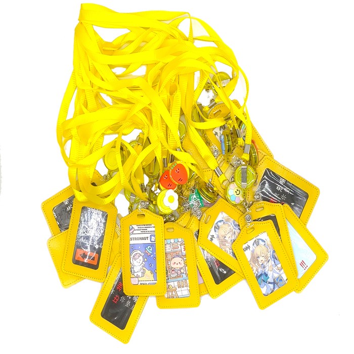 

GANTUNGAN TALI KARTU AKSES KANTOR MRT BUSWAY / LANYARD CARD RETRACABLE - KUNING