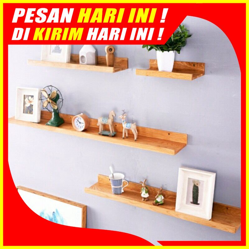 (H18) Ambalan kayu Kamar Mandi Dapur Tebal aesthetic Serbaguna & Rak Kayu Dinding Jati belanda