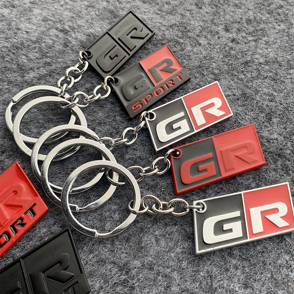 Toyota GR SPORT Mobil Gantungan Kunci Rantai Liontin 3D Tiga Dimensi Logam Aluminium Stiker Pribadi Kreatif Dekorasi Keychain