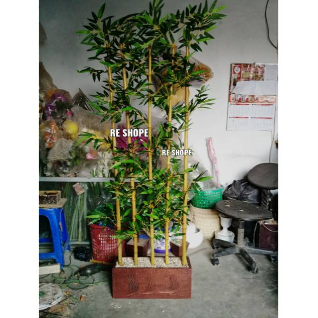 Bunga plastik tinggi 170cm/bunga hias/artificial/pohon hias/pohon pembatas/partisi bambu/daun bambu