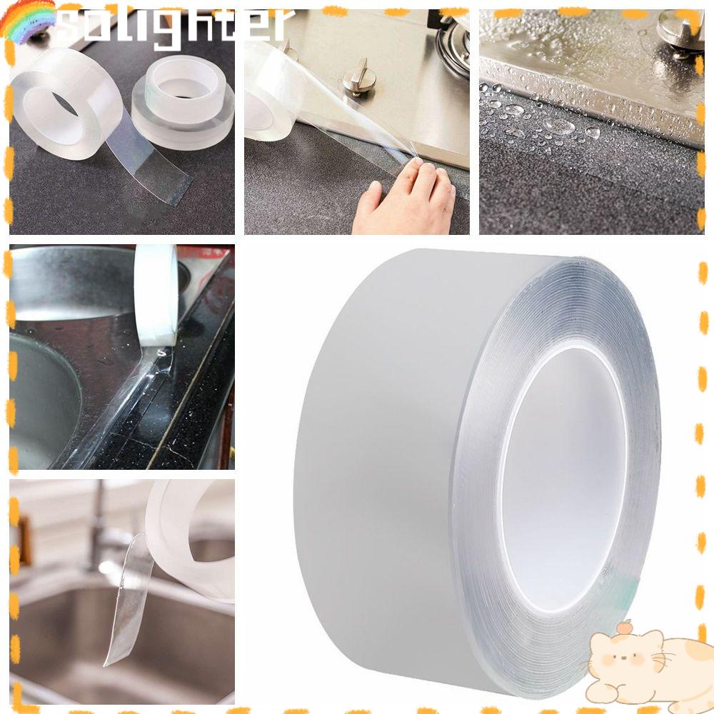 Solighter Sealant Tape Strip Lengket Wastafel Kompor Gap Sticker Bening Tahan Air Anti Jamur