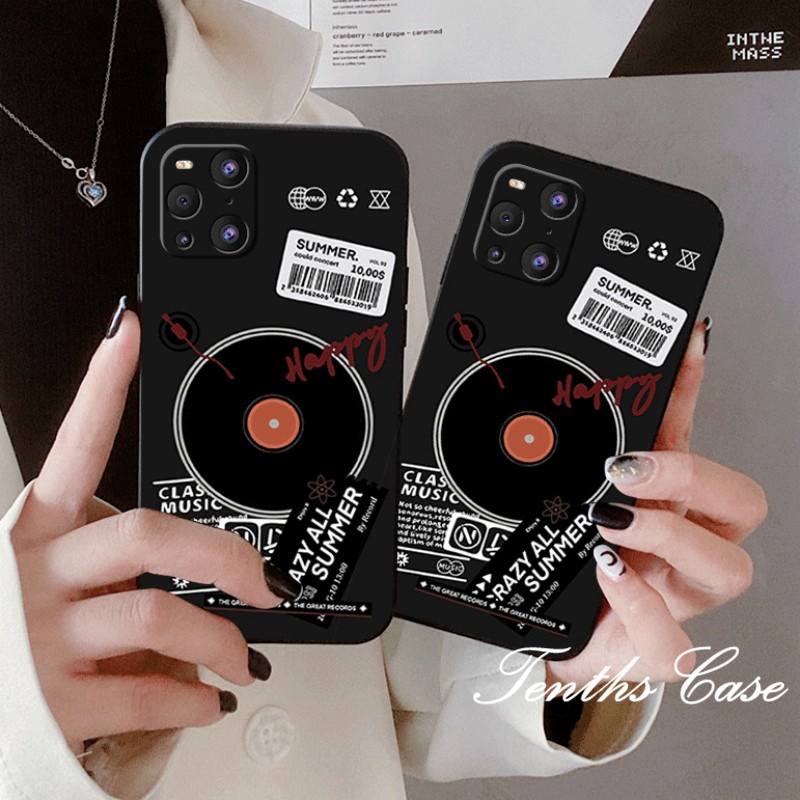 Casing Redmi 12C A1 10C 10A 10 9T 9 9C 9A Note 12 11 11s 10s 10 9 9s 8 Pro Mi12 11Lite 11T 13Pro Poco X3 Pro NFC 2023Black Disc Phone Case Silicon Cover