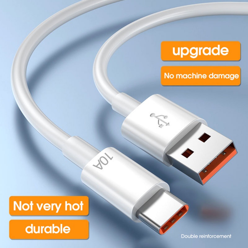 Kabel 10A USB Tipe C 120W Kabel Pengisian Super Cepat Untuk Samsung Kabel Data Universal USB C Wire Line