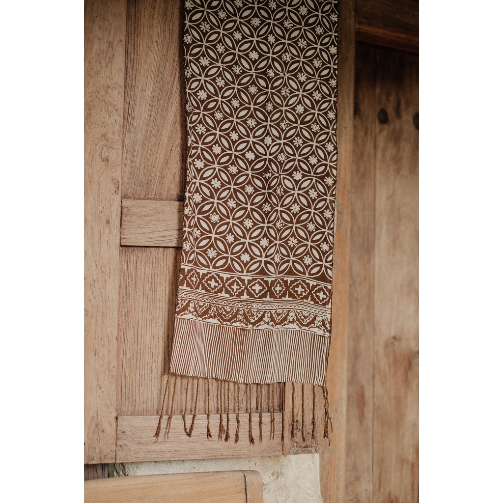 RATU - Scarf Batik TCR Kawung 3 Brown