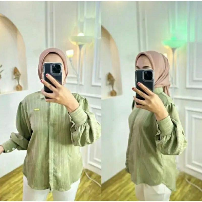 Kemeja Lengan Balon Baby Crush // Atasan Wanita Baby Crush Grade A