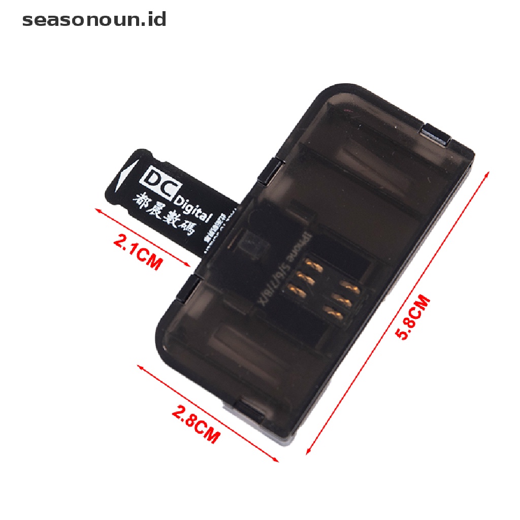 Seasonoun SIM Card Adapter SIM Card Reader Mini SIM Nano Untuk Ponsel Ios5 /6,7,8/X (Plug &amp; Play).