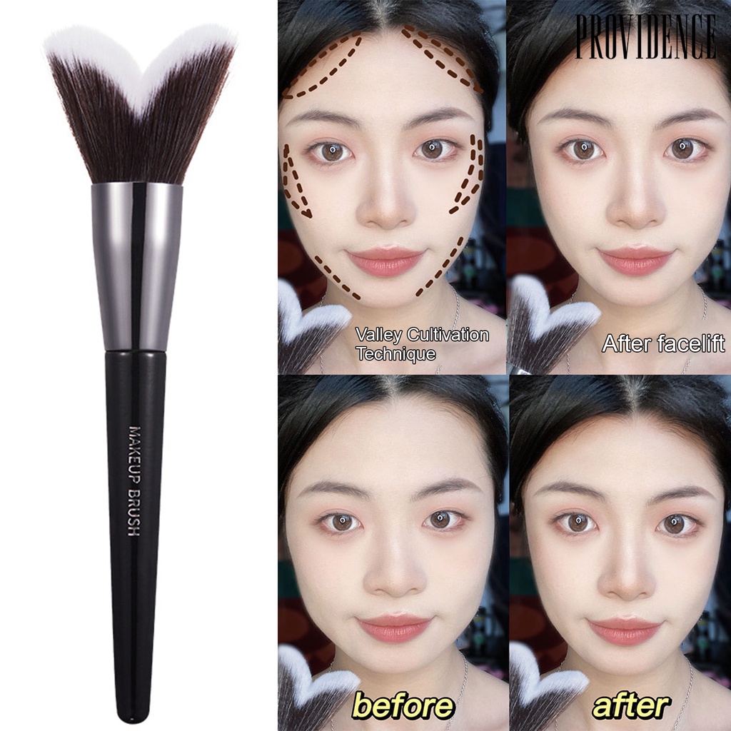 Providence Makeup Brush Bulu Lembut Anti Geser Tidak Makan Bedak Dilengkapi Jawline Besar Bentuk Hati Jawline Contouring Brush Pasokan Salon Kecantikan