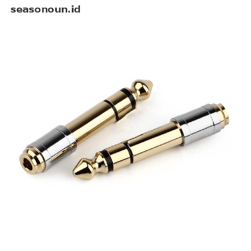 Seasonoun 1Pc 6.35mm Ke 3.5mm Converter 1per4 &quot;Pria1 /8&quot; Female 6.35 Ke 3.5 Jack Headphone Audio Adapter Konektor Mikrofon Adaptor Colokan Stereo.