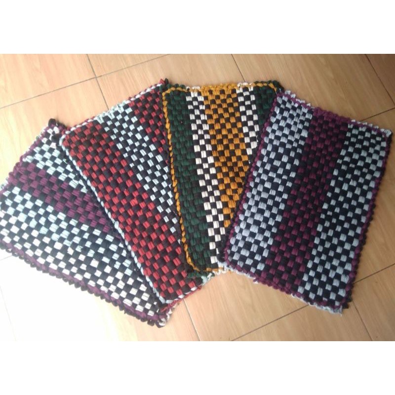 DC - KESET TENUN RAJUT- KESET ANYAM RAJUT MURAH ANTI SLIP 55X35 CM.