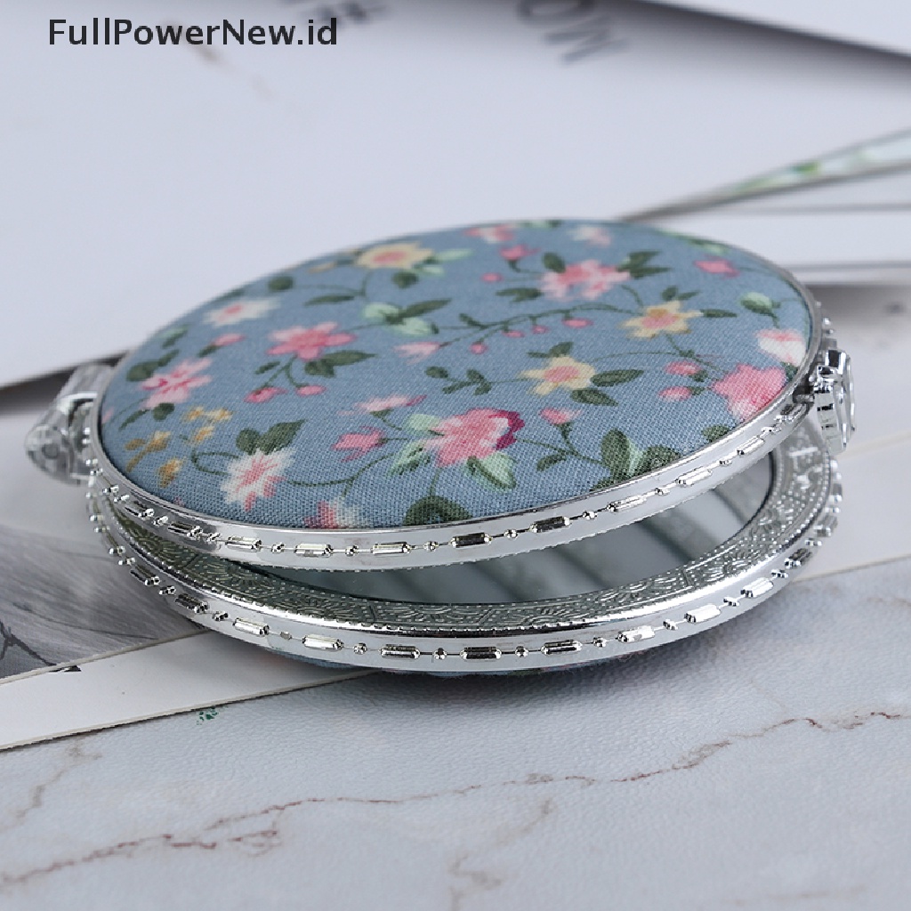 Power 1pc Cermin Bunga Saku Mini Portable Dua Sisi Lipat Make Up Wanita Vintage ID