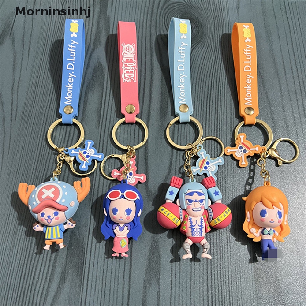 Mornin Anime Baru One Piece 3D Gantungan Kunci Gambar Kartun PVC Key Ring Lanyard Pendant id