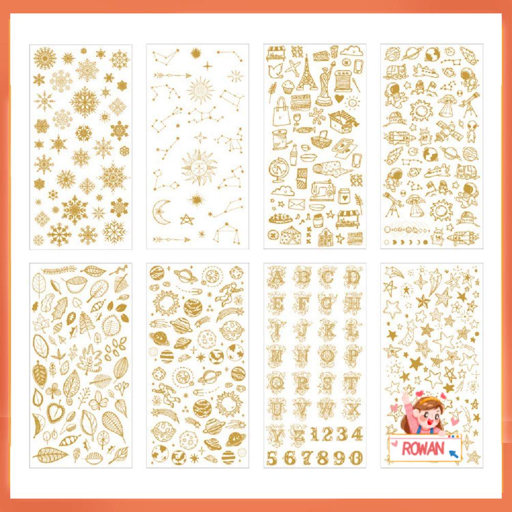 R-flower 1bag Golden Planet Stiker Dekorasi Scrapbooking Retro Handmade Seni Untuk Diary Foto