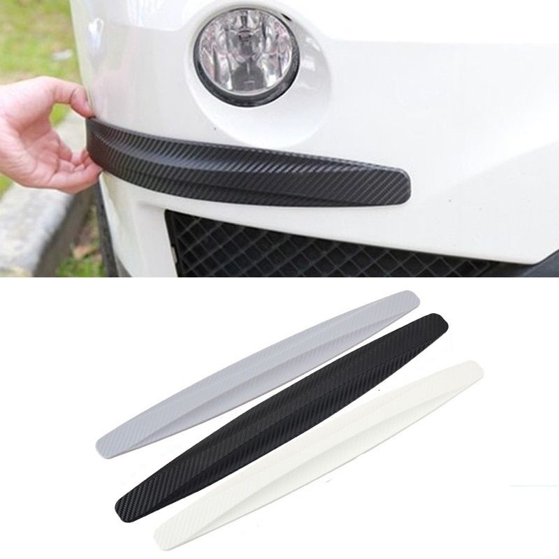 2pc Car Bumper Guard Protector 3d Carbon Rubber Mobil Accessories