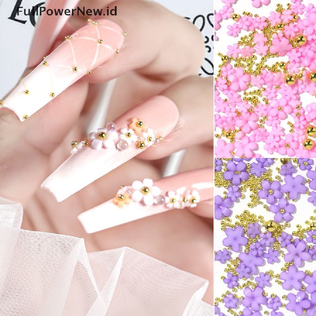 Power 11warna Dekorasi Nail Art Bunga PVC 3D Lucu Ukuran Campur Manicure ID